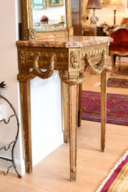 Antique Louis XVI Style Giltwood Mirror Console