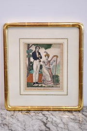 French Decorative Colored Engraving