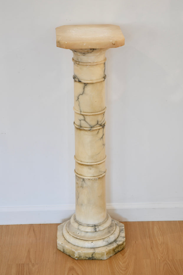 Antique Italian Alabaster Pedestal