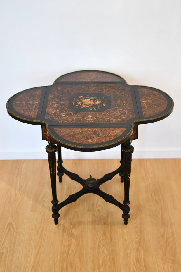 Antique Ebonized Drop Leaf Table