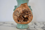 Japanese Blue Glaze Terracotta Vase