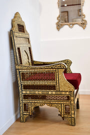 Moorish Mother of Pearl Throne Chair