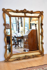 Ornate Gold Mirror With Mirror Panels