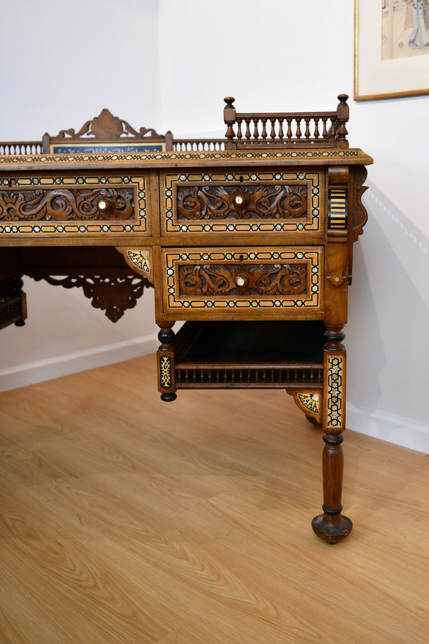 Moorish Walnut & Mother of Pearl Desk