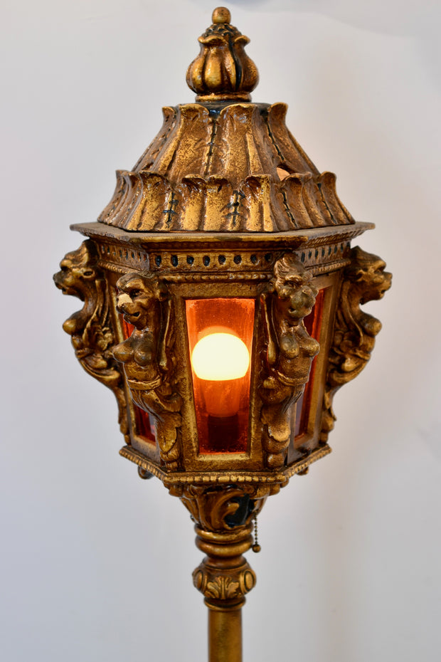 Antique Italian Carved & Gessoed Baroque Floor Lantern