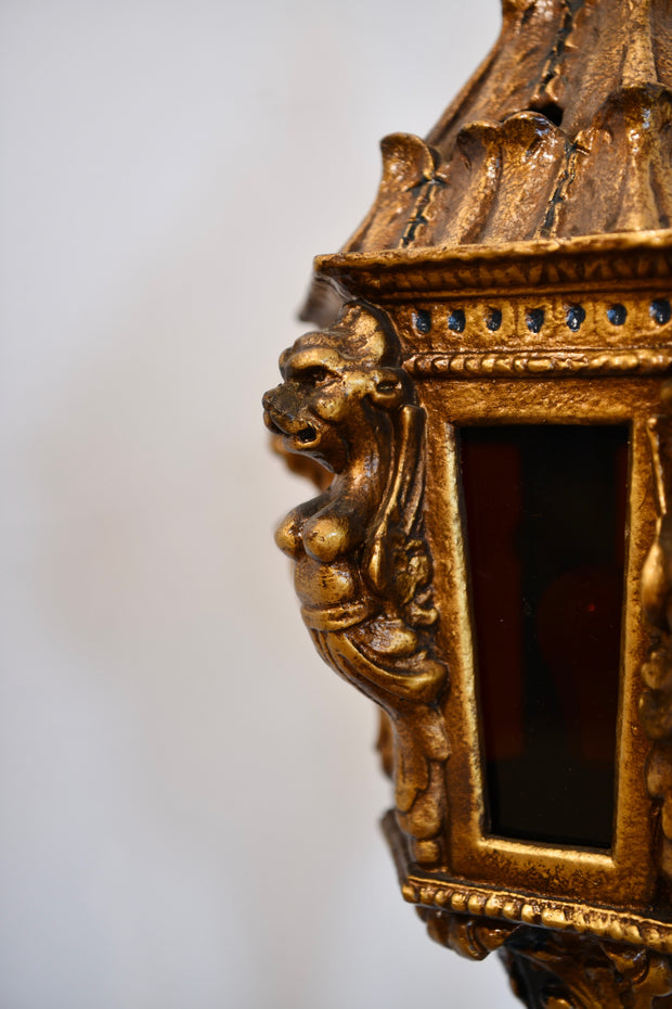 Antique Italian Carved & Gessoed Baroque Floor Lantern