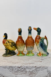 Porcelain Duck Candlestick and Figurine