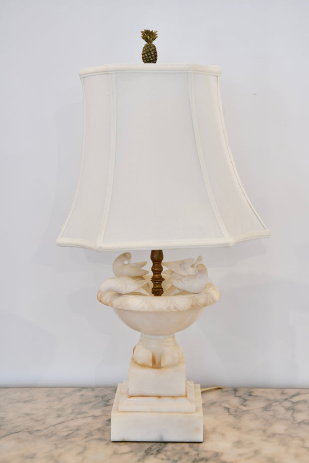 Alabaster Birdbath Lamp