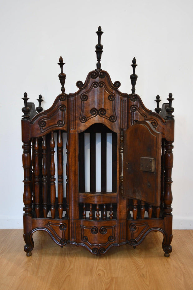 French Provencale Carved Mahogany Panetierre