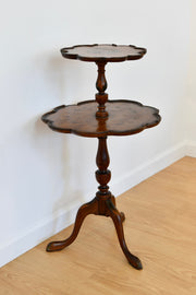 Vintage Two-Tier Mahogany Dumbwaiter Table