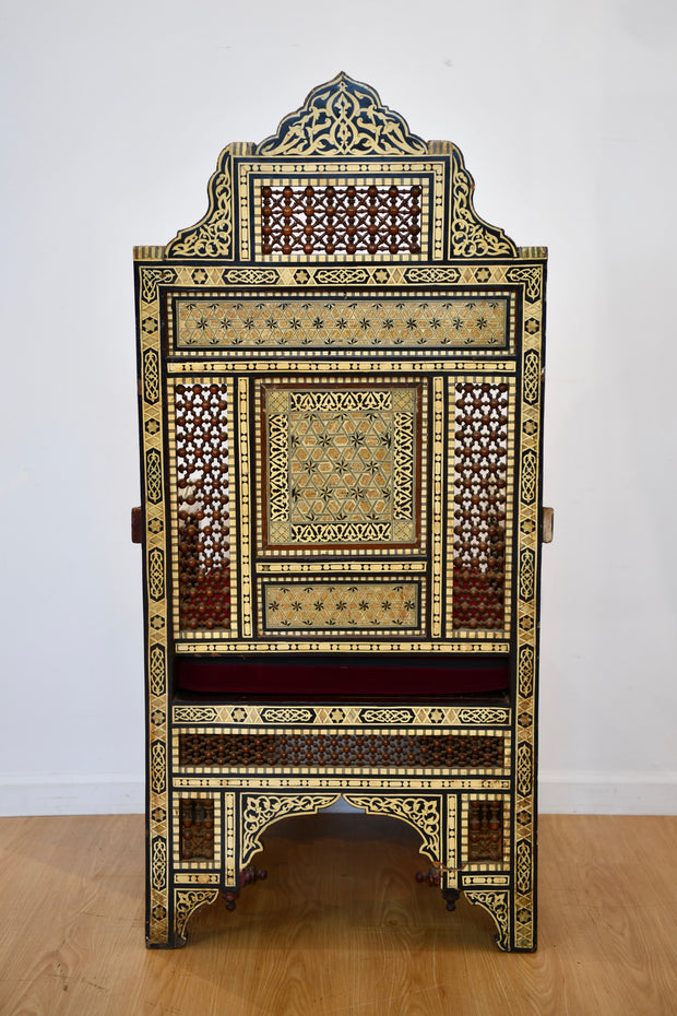 Moorish Mother of Pearl Throne Chair