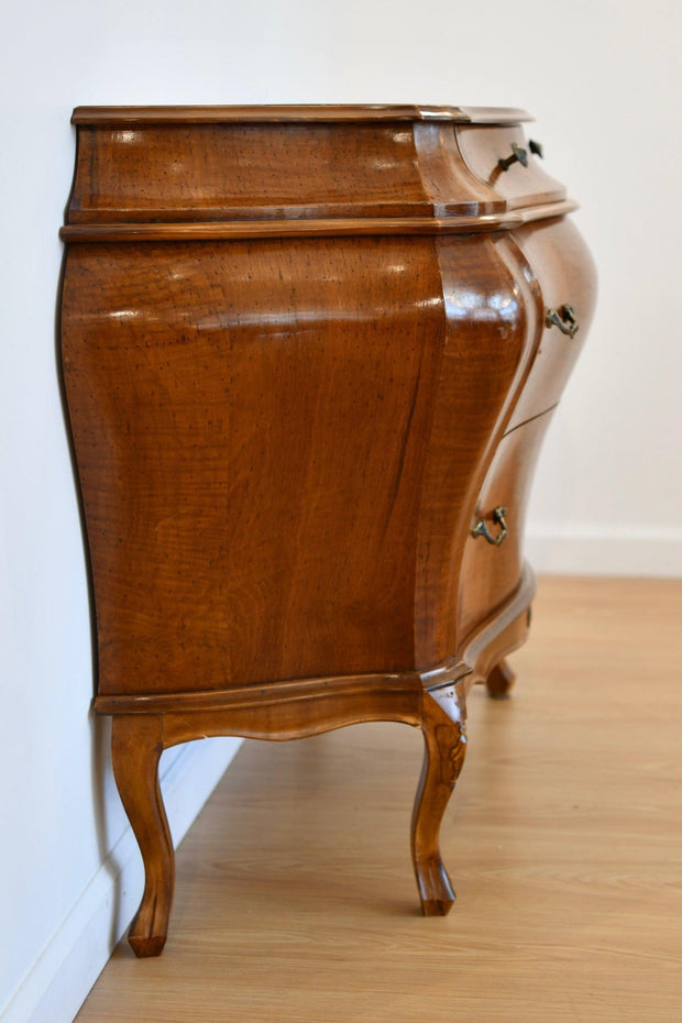 Vintage Parquetry Inlaid Italian Style Commode