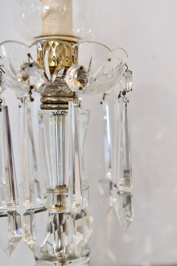 1930s Crystal Hurricane Lamp