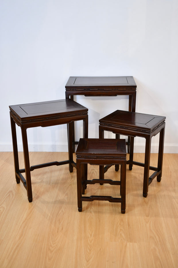 Four Chinese Carved Hardwood Tables