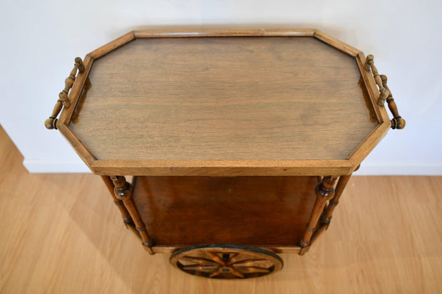 Continental Fruitwood Cocktail Cart