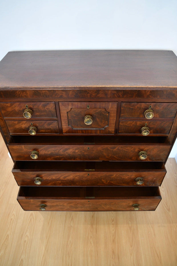 Antique Flame Mahogany Chest of Drawers