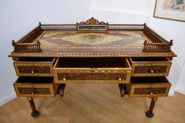 Moorish Walnut & Mother of Pearl Desk