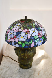 Bronze & Stained Glass Lamp