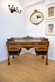 Moorish Walnut & Mother of Pearl Desk