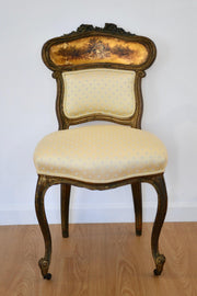 Louis XV Style Parcel Gilt and Paint Decorated Side Chair