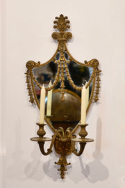 Bronze Shield Mirror Sconce