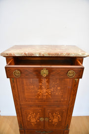 Louis XVI-Style Inlaid Secretaire Abattant