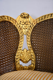 Antique Louis XVI Gold Leaf Cane Chair