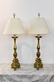 Italian Baroque Style Brass Altar Stick Lamp