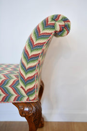Chippendale Style Mahogany Upholstered Scroll