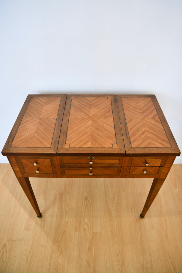Louis XVI Style Parquetry and Inlaid Poudreuse