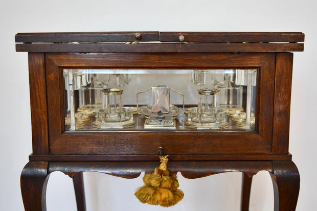 Walnut Tantalus Bar Cart