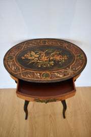 Antique Continental Marquetry Inlaid Side Table