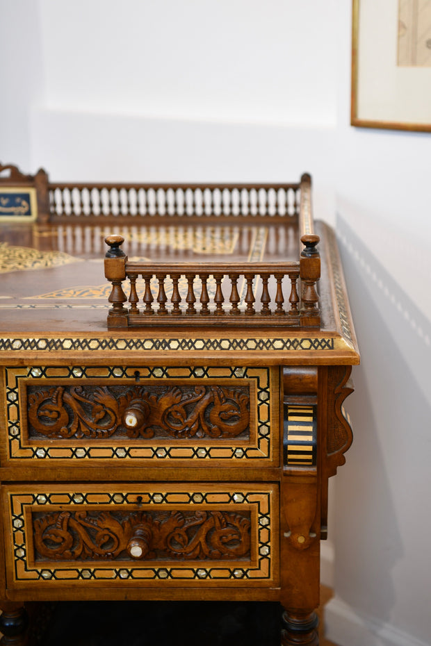 Moorish Walnut & Mother of Pearl Desk