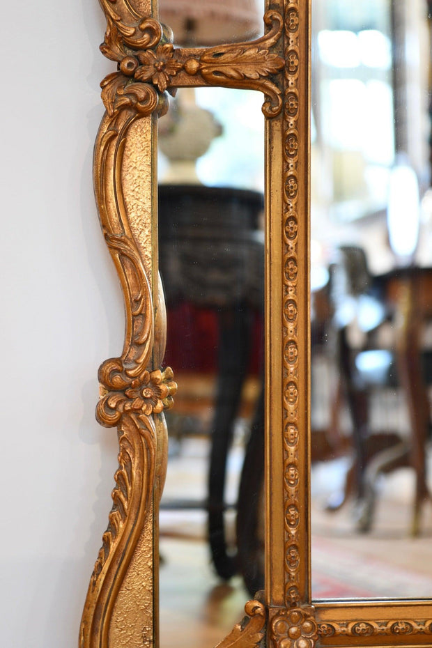 Ornate Gold Mirror With Mirror Panels