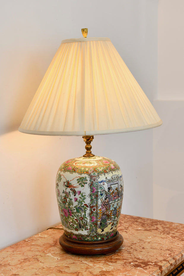 Chinese Famille Rose Porcelain Ginger Jar Lamp
