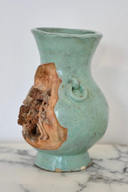 Japanese Blue Glaze Terracotta Vase