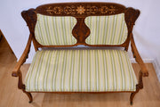 Antique Aesthetic Movement Style Mother of Pearl Settee