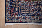 Antique & Finely Hand Knotted Kerman Lavar Blue Floral Rug