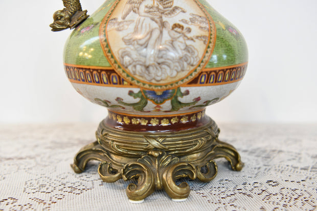 Renaissance-Style Porcelain & Gilt Metal Ewer