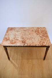 Louis XVI Style Pink Marble Coffee Table