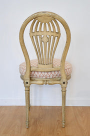 Antique Upholestered Chair with Matching Bench