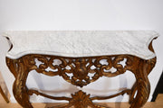 Antique Carved & Giltwood Marbletop Console