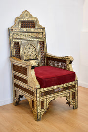 Moorish Mother of Pearl Throne Chair