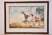 Japanese Embroidered Picture of Horses