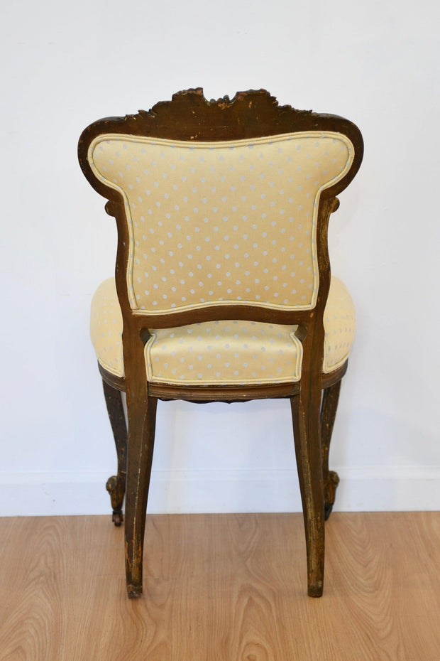 Louis XV Style Parcel Gilt and Paint Decorated Side Chair