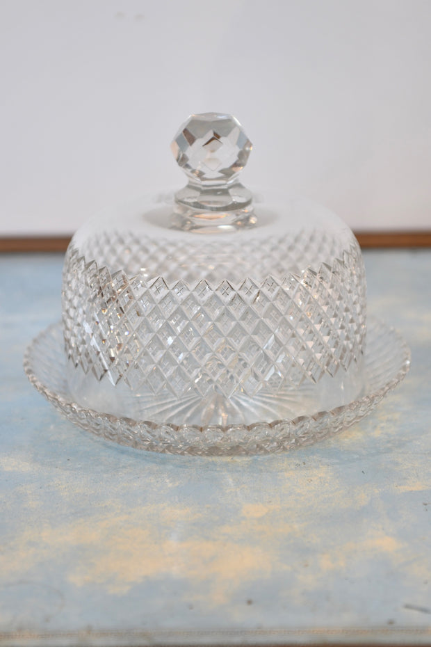 Covered Cake Cut Crystal Glass