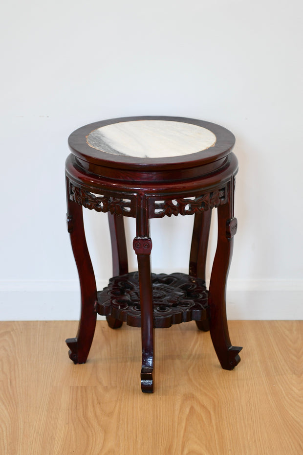 Chinese Carved Hardwood Side Table