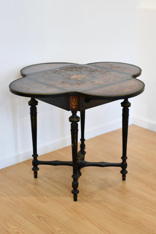 Antique Ebonized Drop Leaf Table