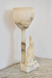 Antique Alabaster Figural Lamp