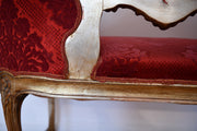 Antique Italian Upholstered Settee